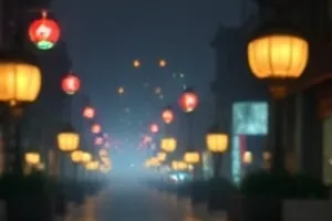空无一人的渡口与系在木桩上的缆绳